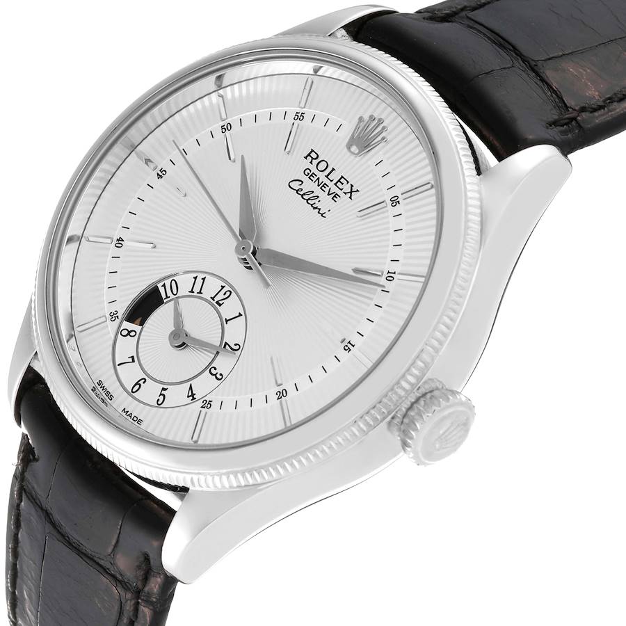 Montre réplique pour homme : Rolex Cellini, double fuseau horaire, or blanc, automatique, 50529 — fantastique – Photo 5