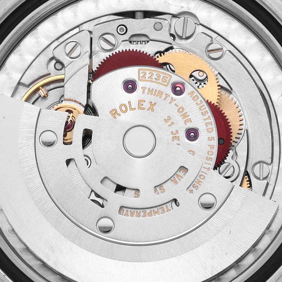 Montre réplique pour femme : Rolex Datejust 31, acier et or blanc, bleu, cadran floral, diamants, 278384 — nouvelle – Photo 6