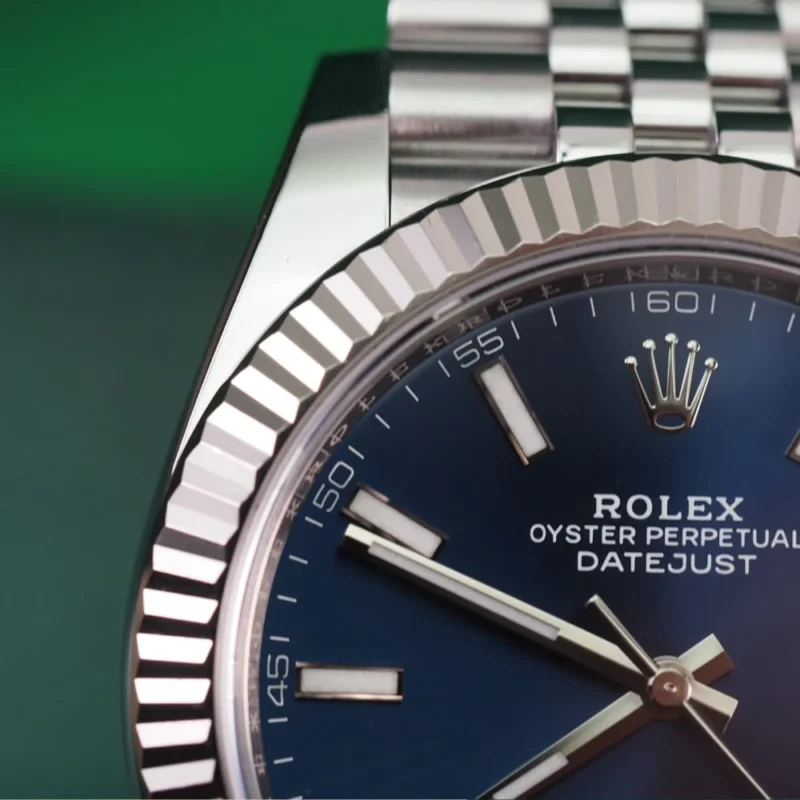 Montre réplique : Rolex Datejust 41 mm, cadran bleu — élégante – Photo 5