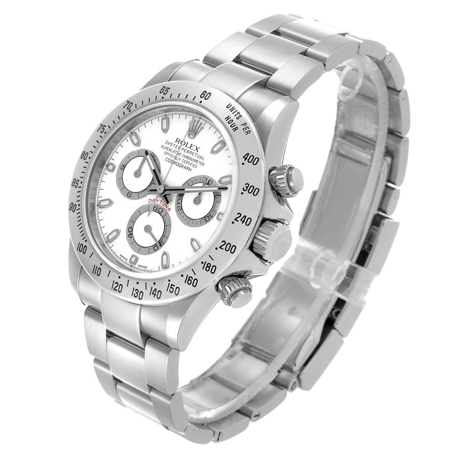 Montre réplique pour homme : Rolex Daytona Cosmograph, cadran blanc, acier, 116520 — actuelle – Photo 4