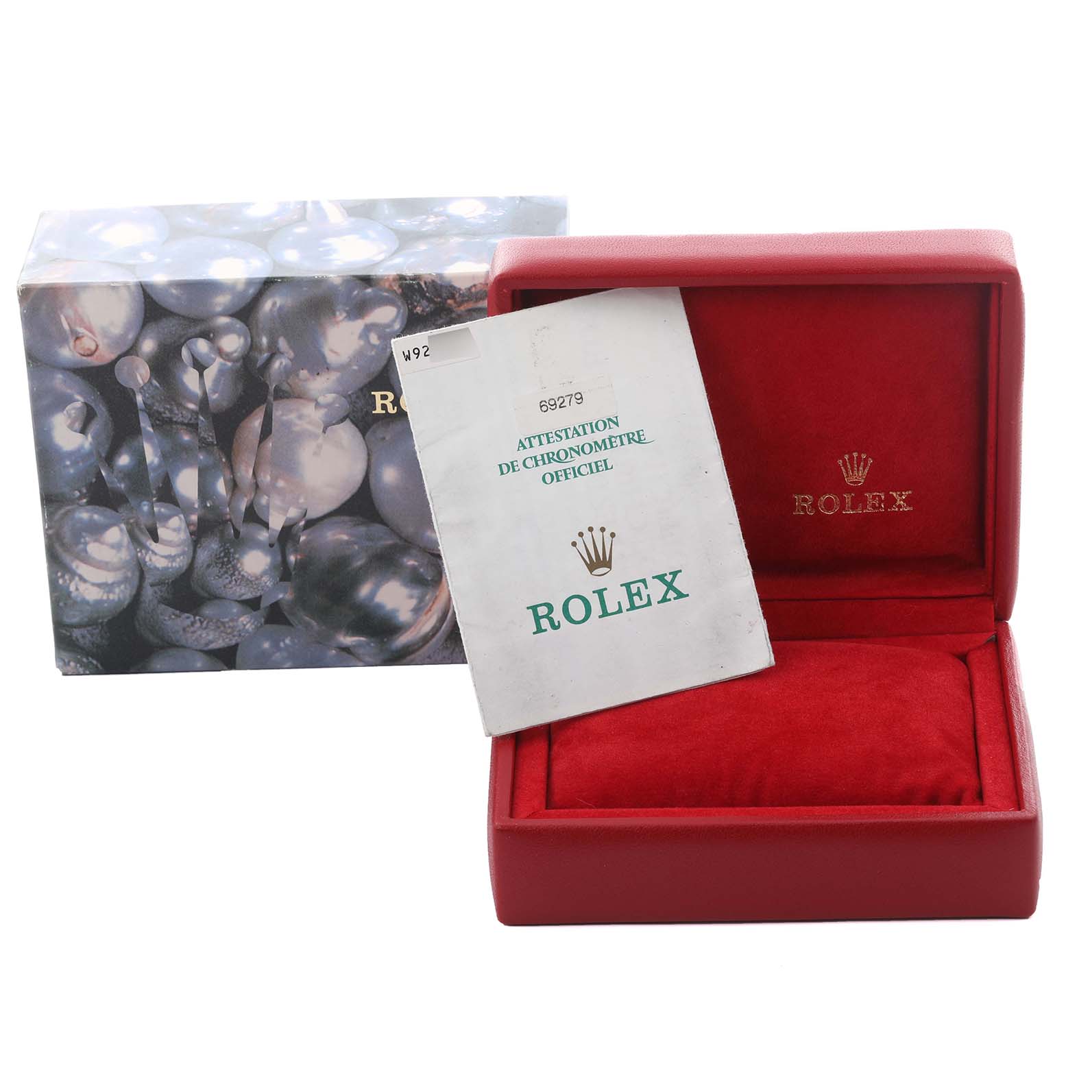 Montre réplique : Rolex President Datejust, or blanc, finition écorce, diamants, 69279 — précieuse – Photo 7