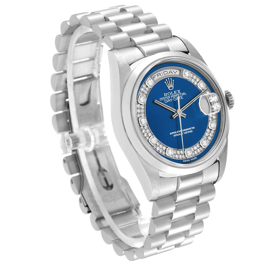 Montre réplique pour homme : Rolex President Day-Date, platine, Myriad, cadran serti de diamants, 18206 — d’une grande finesse – Photo 3