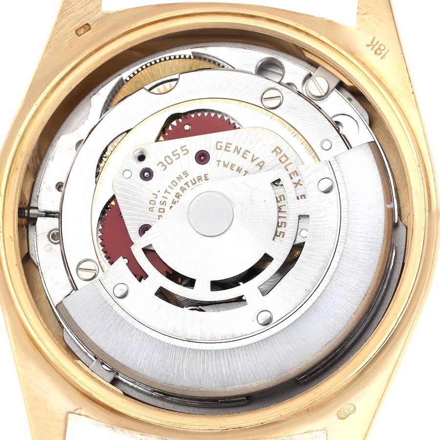 Montre réplique pour homme : Rolex President Day-Date, or jaune, finition écorce, cadran serti de diamants, 18078 — irrésistible – Photo 6